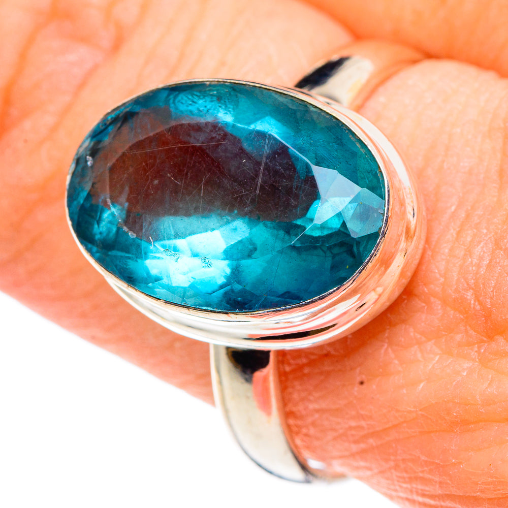 Blue Fluorite Rings handcrafted by Anasilvercos - RING91030