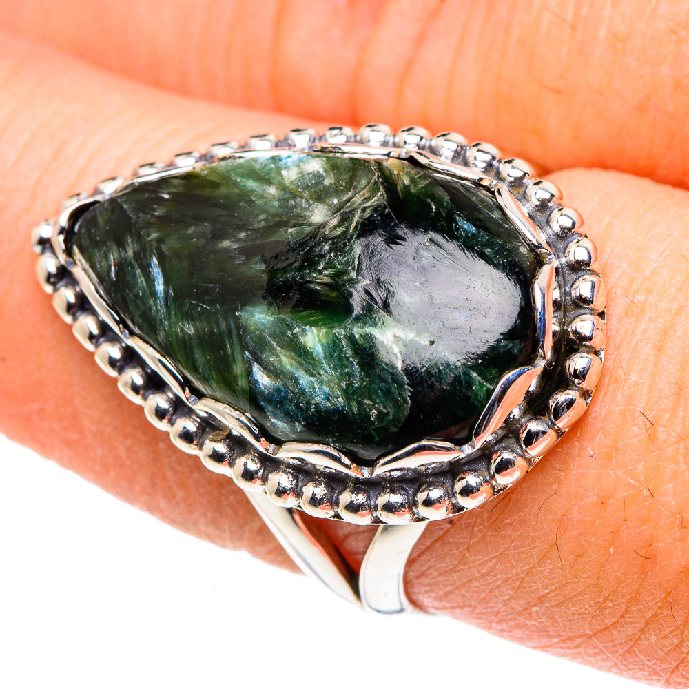 Seraphinite Rings handcrafted by Anasilvercos - RING91037