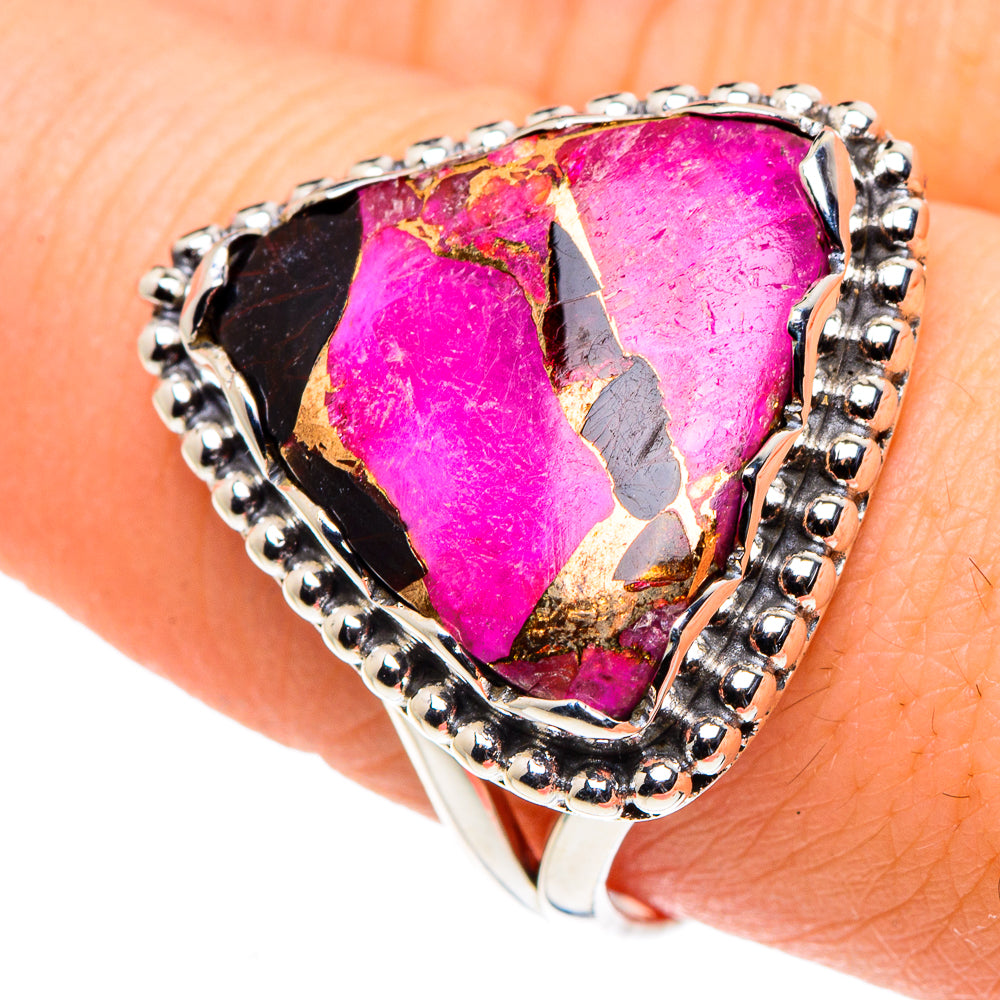 Purple Copper Composite Turquoise Rings handcrafted by Anasilvercos - RING91049