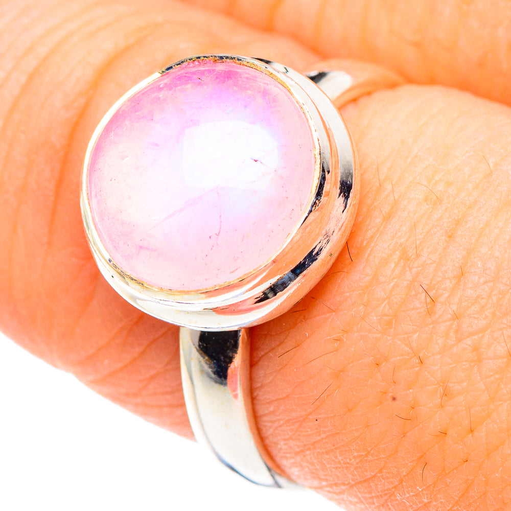 Pink Moonstone Rings handcrafted by Anasilvercos - RING91051