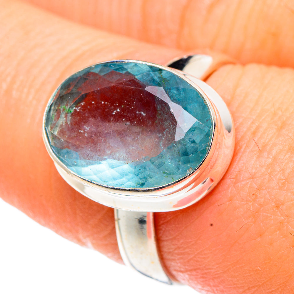 Blue Fluorite Rings handcrafted by Anasilvercos - RING91062