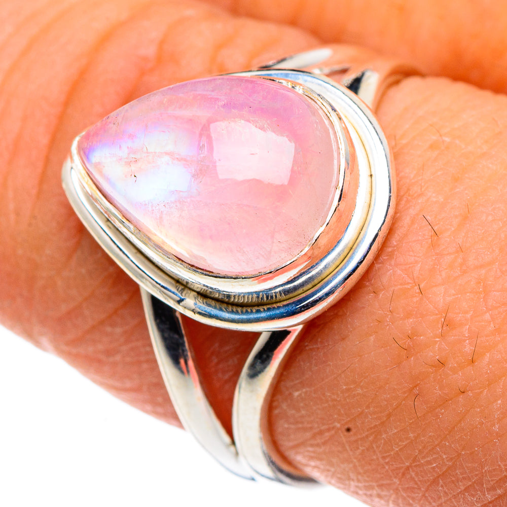 Pink Moonstone Rings handcrafted by Anasilvercos - RING91083