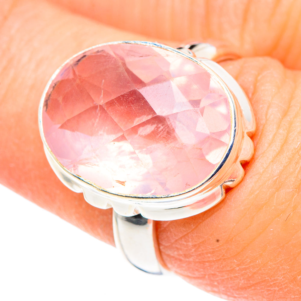 Rose Quartz Rings handcrafted by Anasilvercos - RING91084