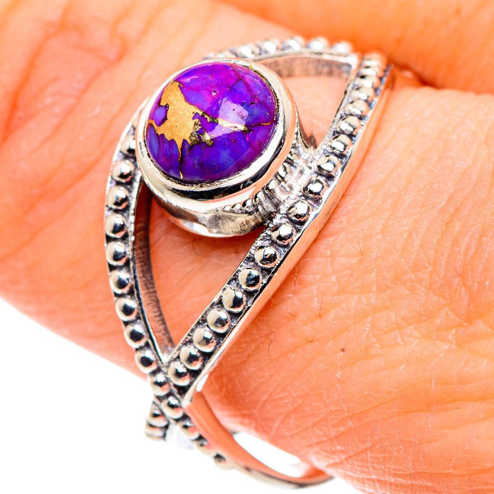 Purple Copper Composite Turquoise Rings handcrafted by Anasilvercos - RING91086