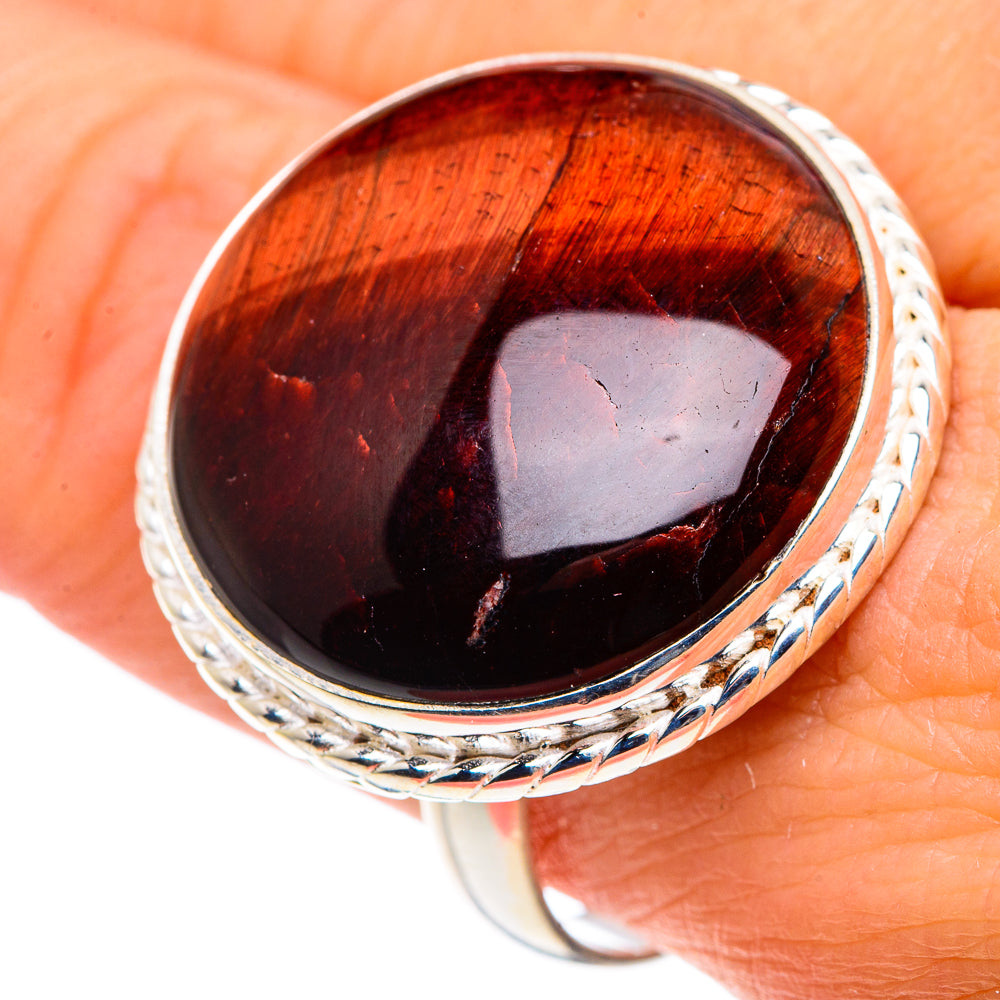Red Tiger Eye Rings handcrafted by Anasilvercos - RING91117