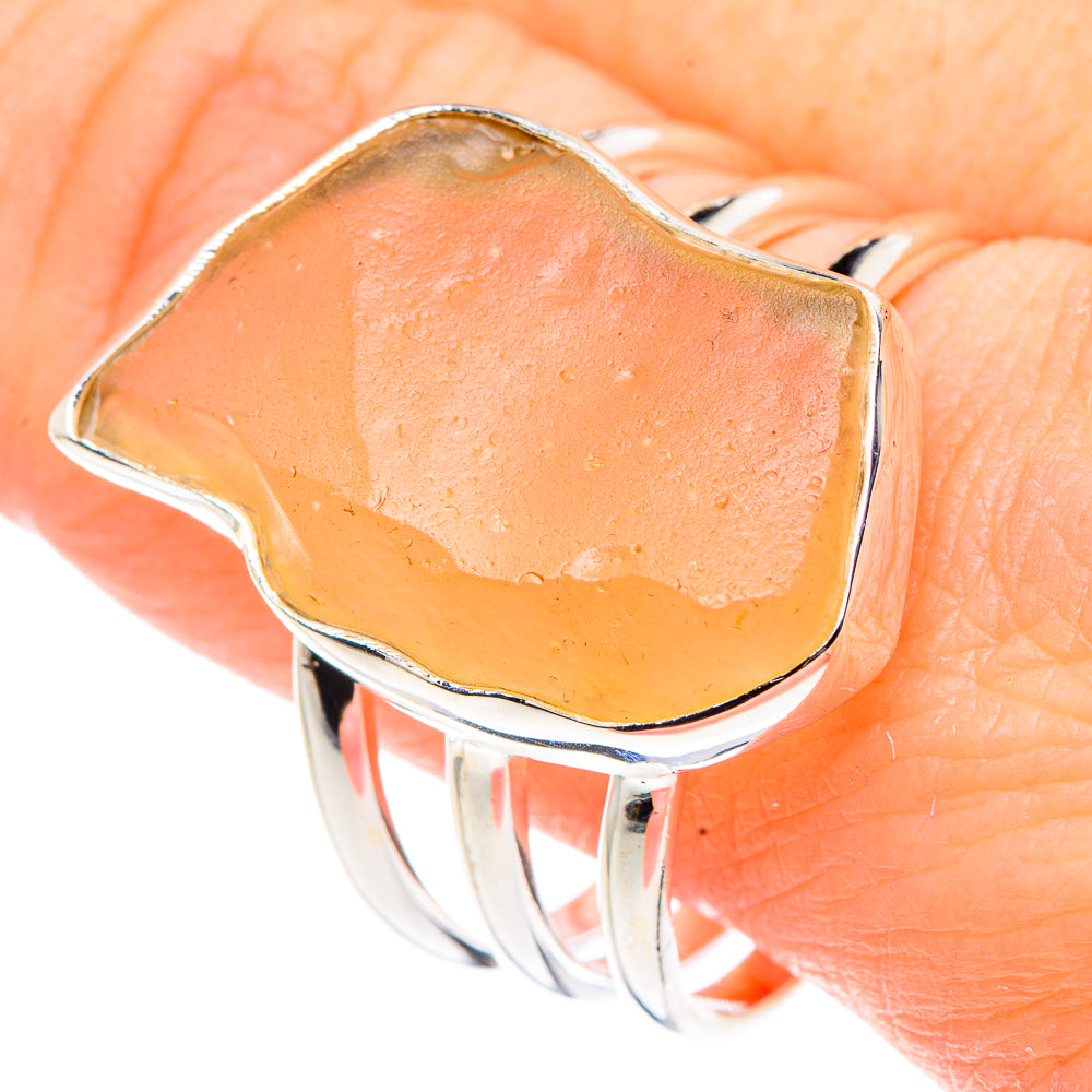 Libyan Desert Glass Rings handcrafted by Anasilvercos - RING91120