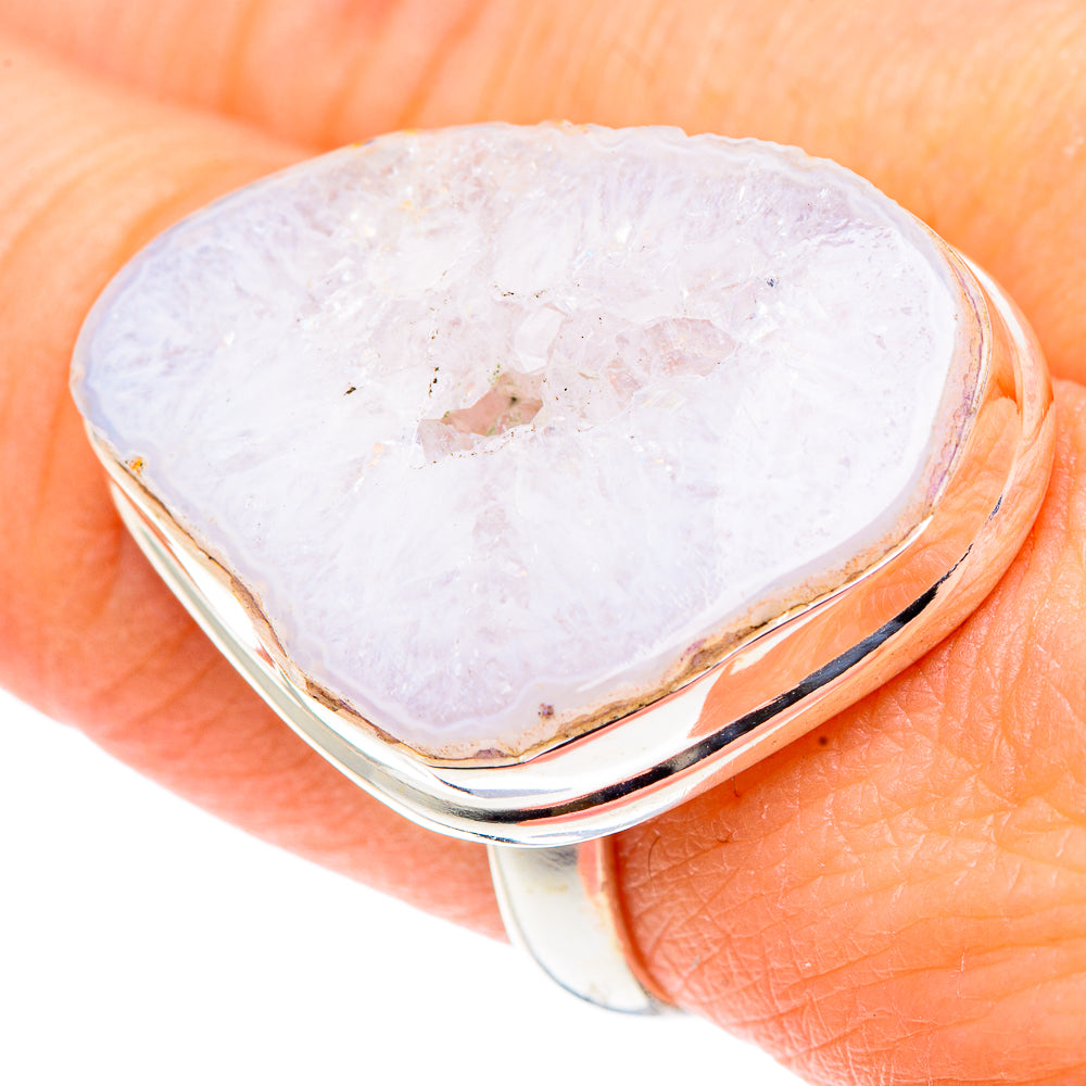 White Geode Slice Rings handcrafted by Anasilvercos - RING91139