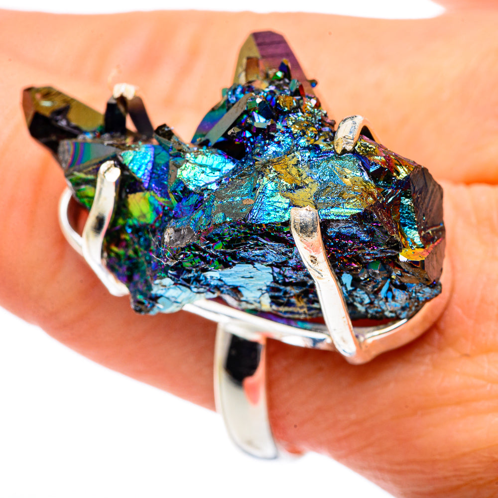 Titanium Sunshine Druzy Rings handcrafted by Anasilvercos - RING91147