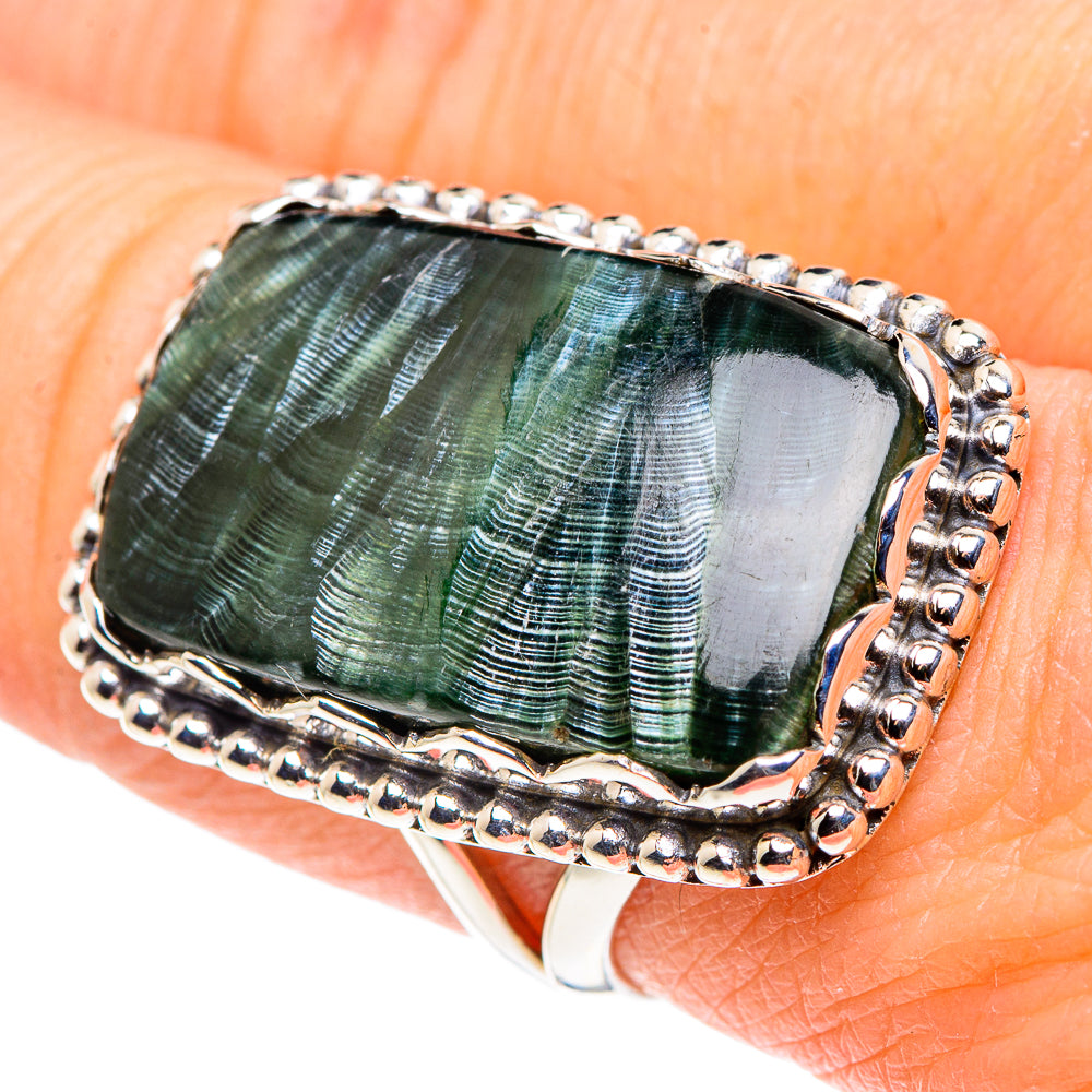 Seraphinite Rings handcrafted by Anasilvercos - RING91162