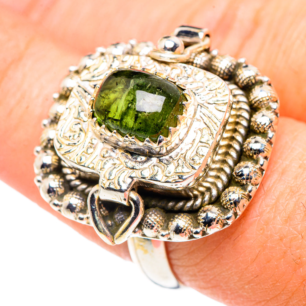 Green Tourmaline Rings handcrafted by Anasilvercos - RING91165