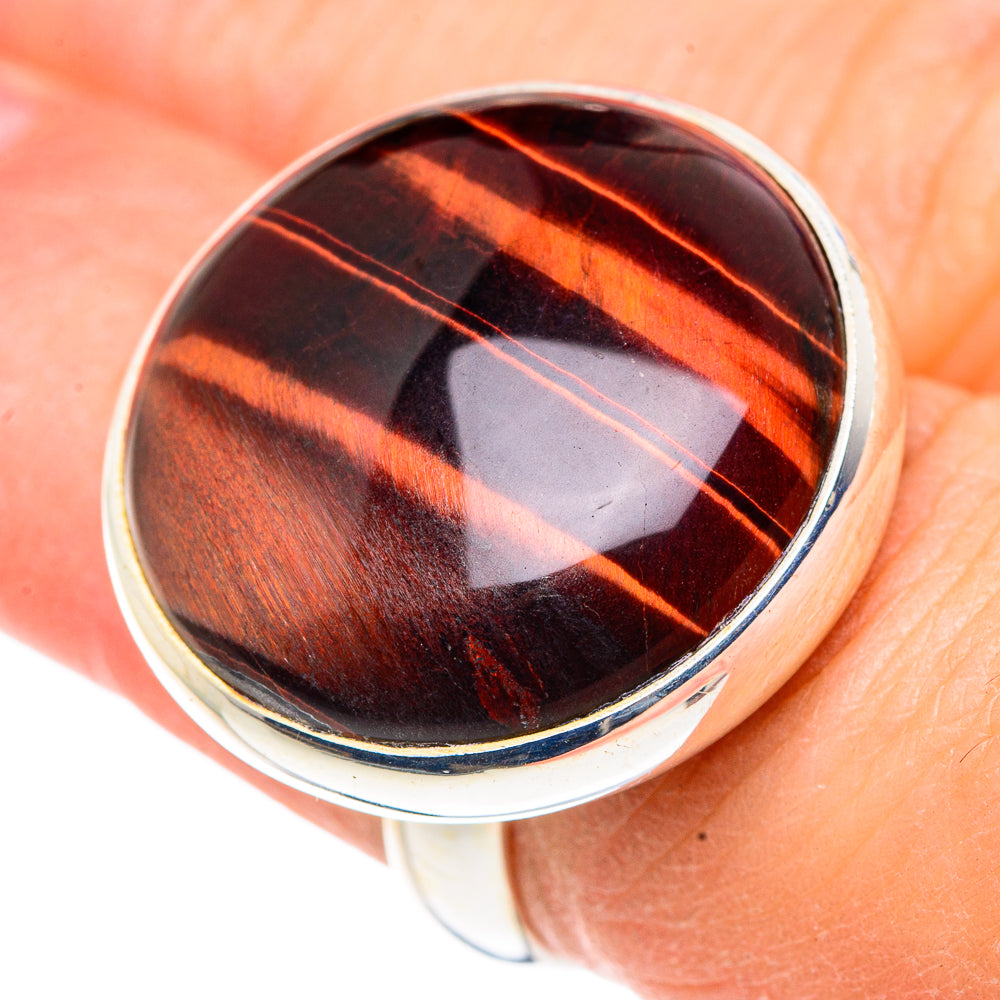 Red Tiger Eye Rings handcrafted by Anasilvercos - RING91171
