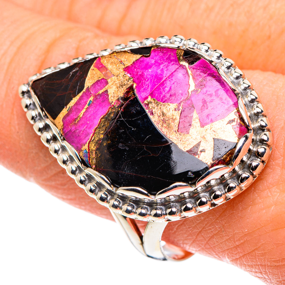 Purple Copper Composite Turquoise Rings handcrafted by Anasilvercos - RING91181