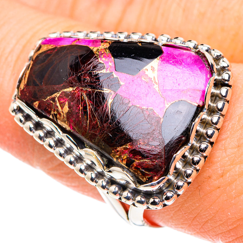 Purple Copper Composite Turquoise Rings handcrafted by Anasilvercos - RING91195