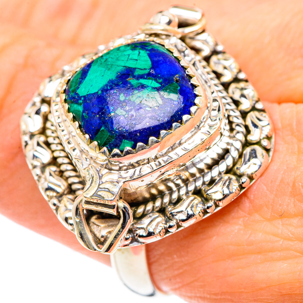 Azurite Malachite Rings handcrafted by Anasilvercos - RING91196