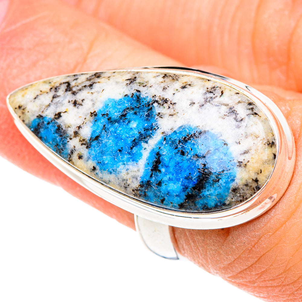 K2 Blue Azurite Rings handcrafted by Anasilvercos - RING91203