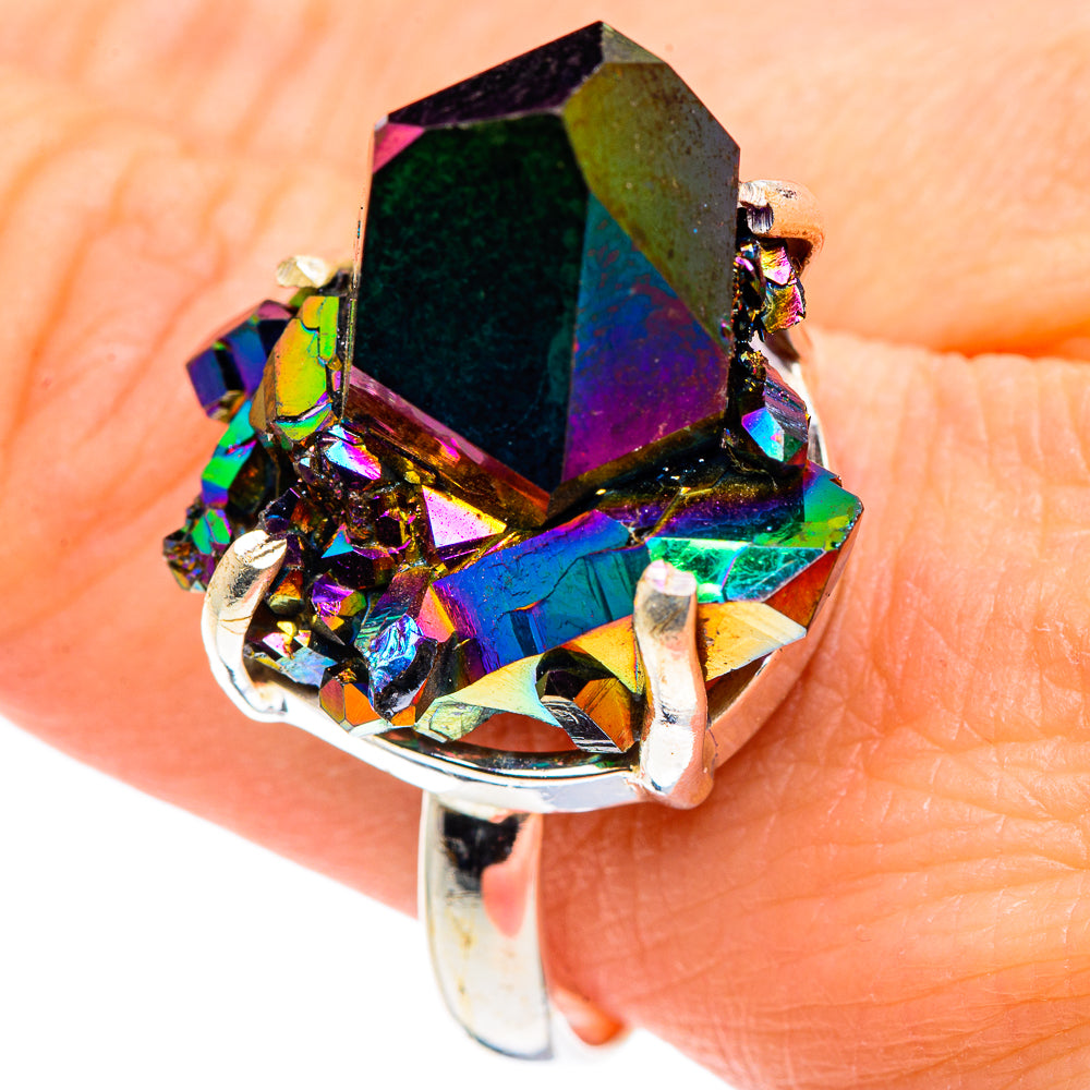 Titanium Sunshine Druzy Rings handcrafted by Anasilvercos - RING91241