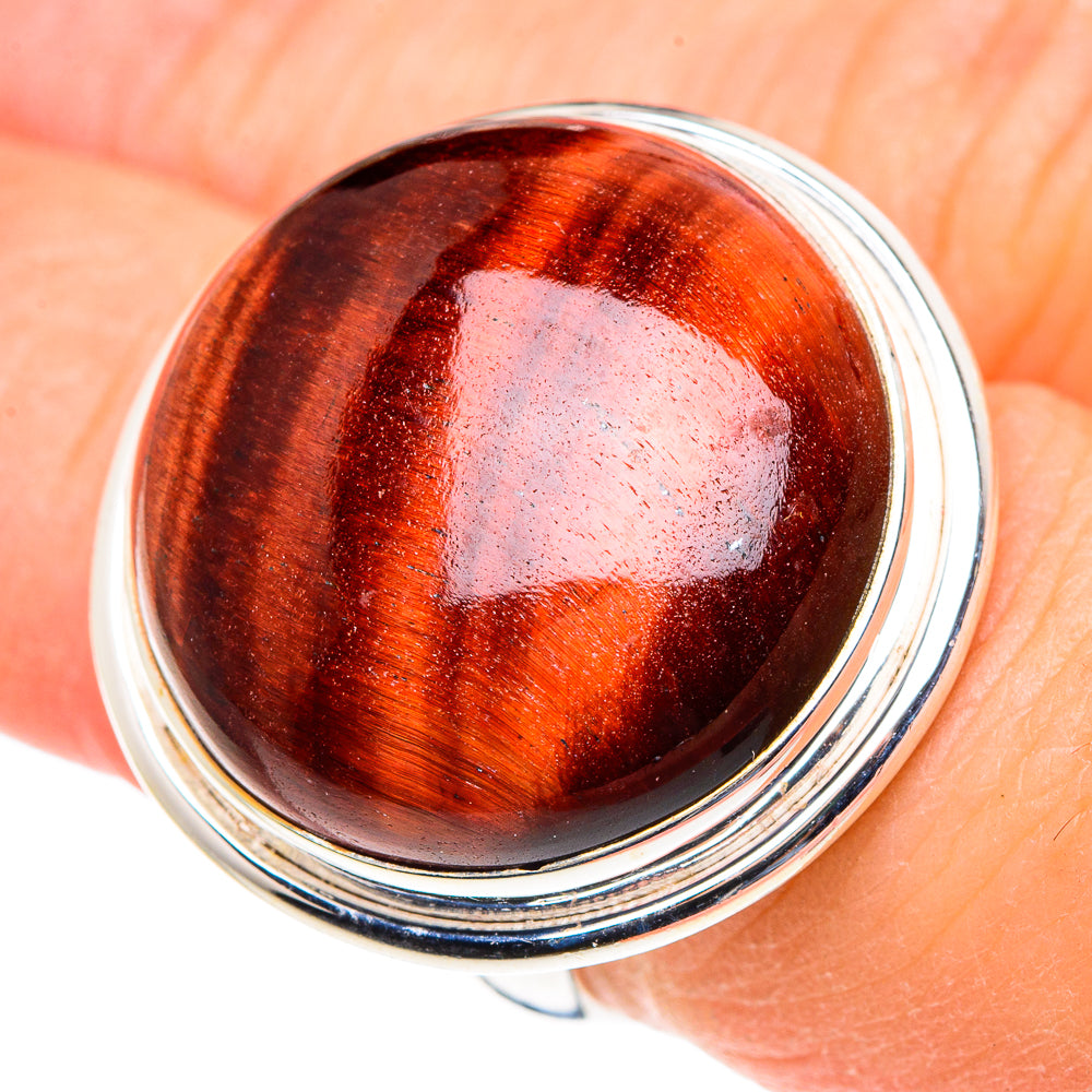 Red Tiger Eye Rings handcrafted by Anasilvercos - RING91267