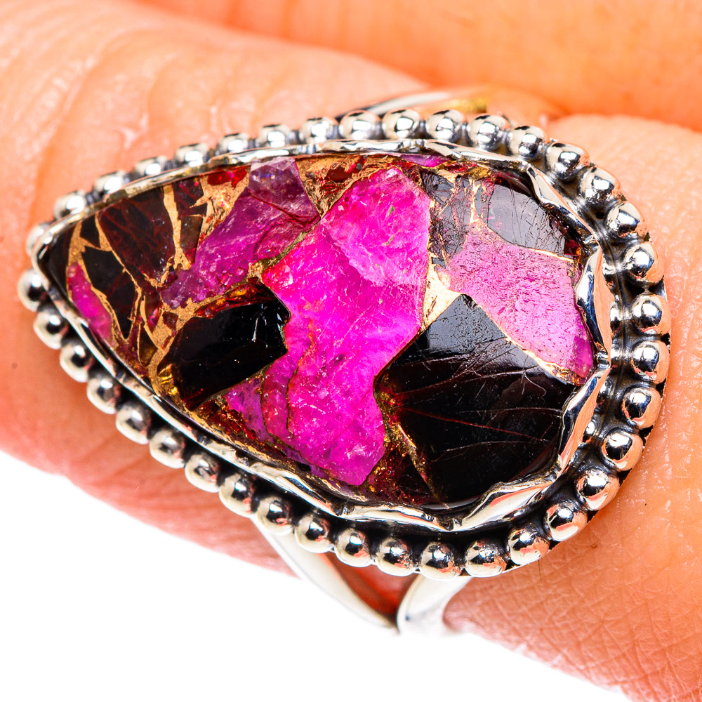 Purple Copper Composite Turquoise Rings handcrafted by Anasilvercos - RING91282