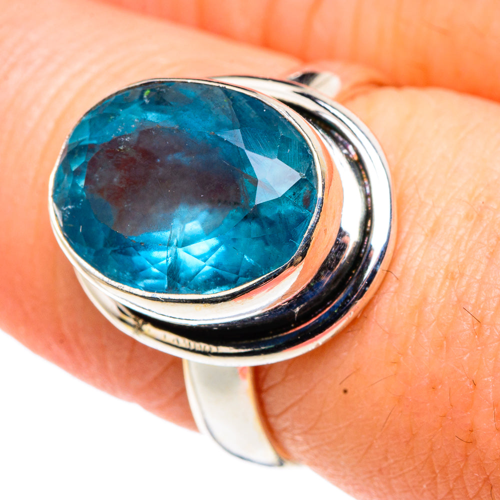 Blue Fluorite Rings handcrafted by Anasilvercos - RING91296