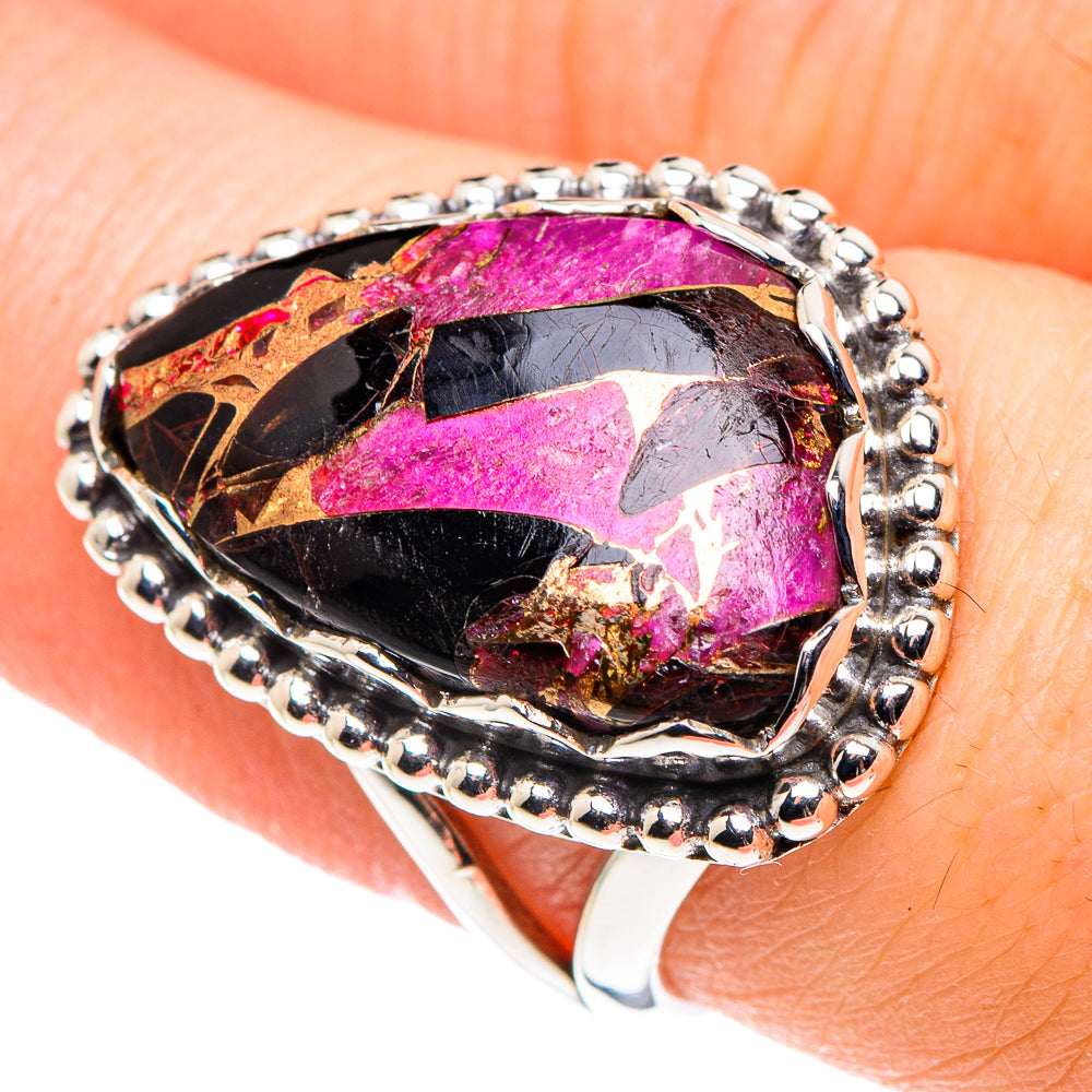 Purple Copper Composite Turquoise Rings handcrafted by Anasilvercos - RING91309