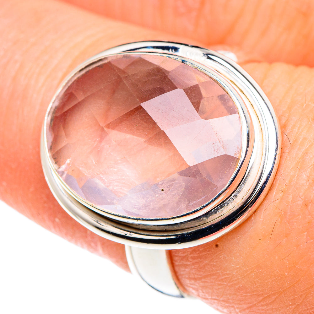 Rose Quartz Rings handcrafted by Anasilvercos - RING91337