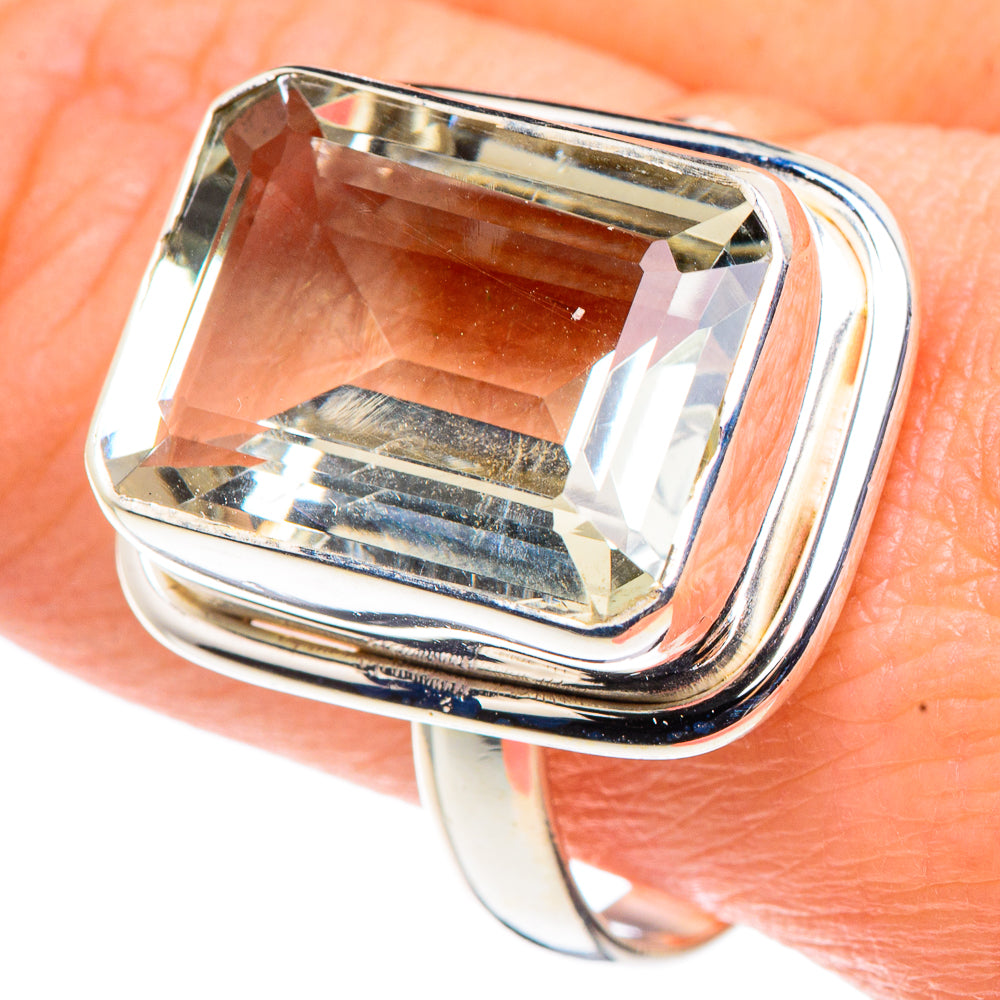 Green Amethyst Rings handcrafted by Anasilvercos - RING91355