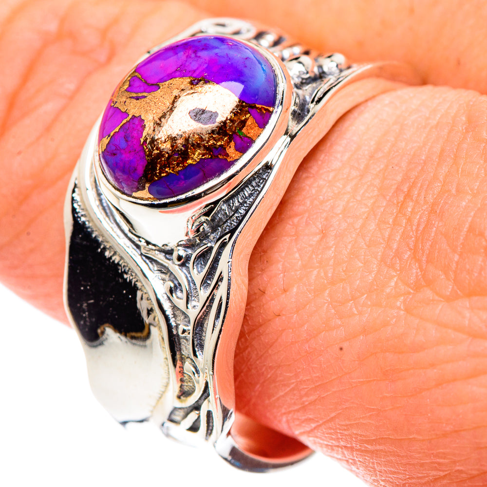 Purple Copper Composite Turquoise Rings handcrafted by Anasilvercos - RING91367