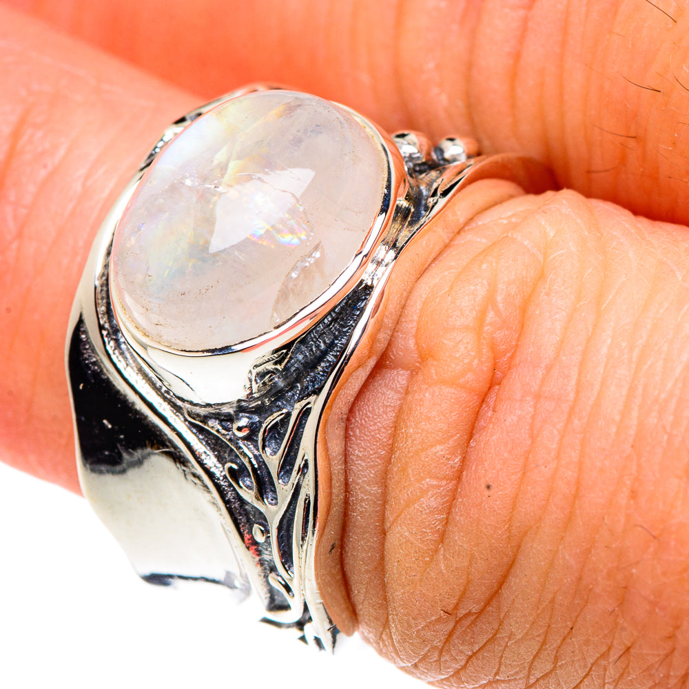 Rainbow Moonstone Rings handcrafted by Anasilvercos - RING91371