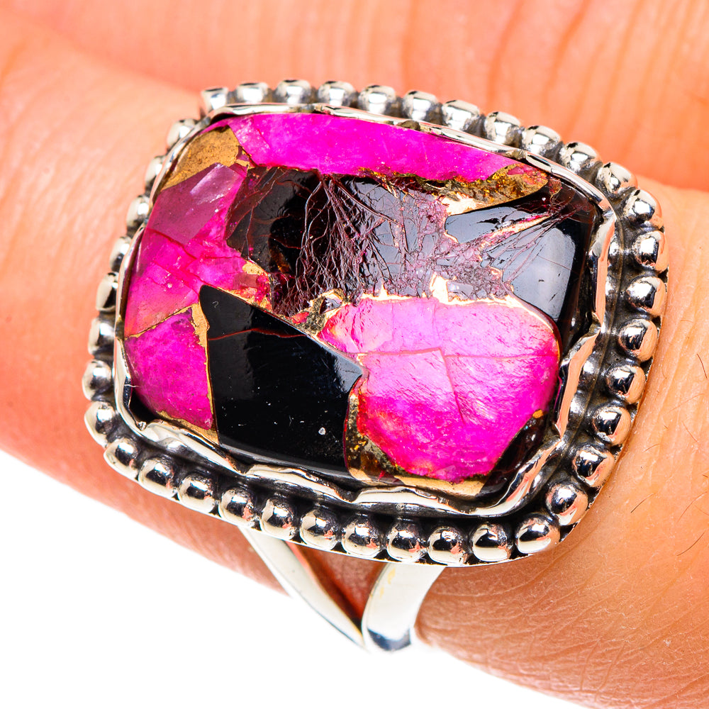 Purple Copper Composite Turquoise Rings handcrafted by Anasilvercos - RING91413