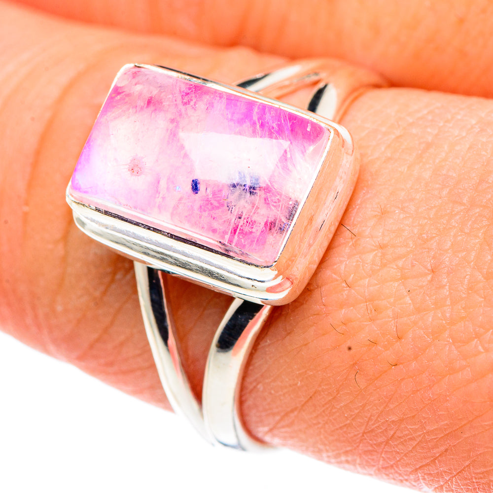 Pink Moonstone Rings handcrafted by Anasilvercos - RING91436