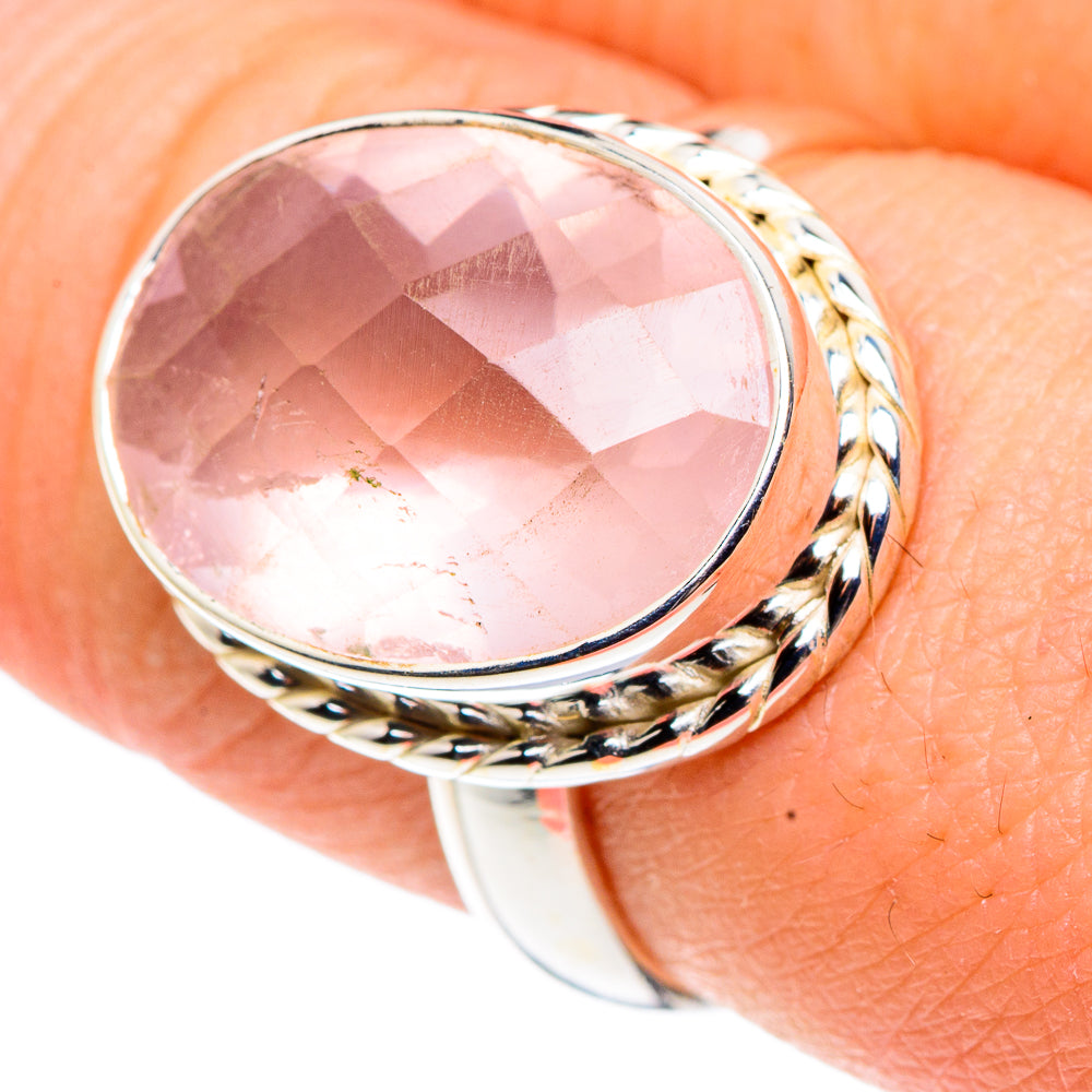 Rose Quartz Rings handcrafted by Anasilvercos - RING91437