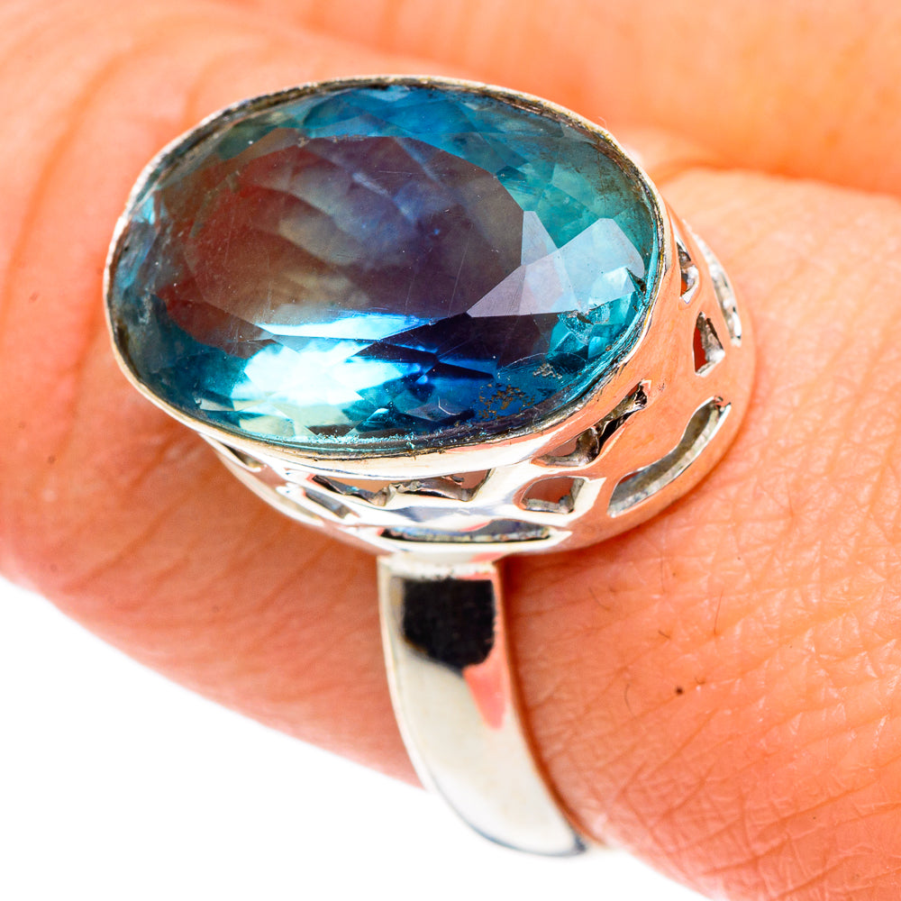 Blue Fluorite Rings handcrafted by Anasilvercos - RING91446