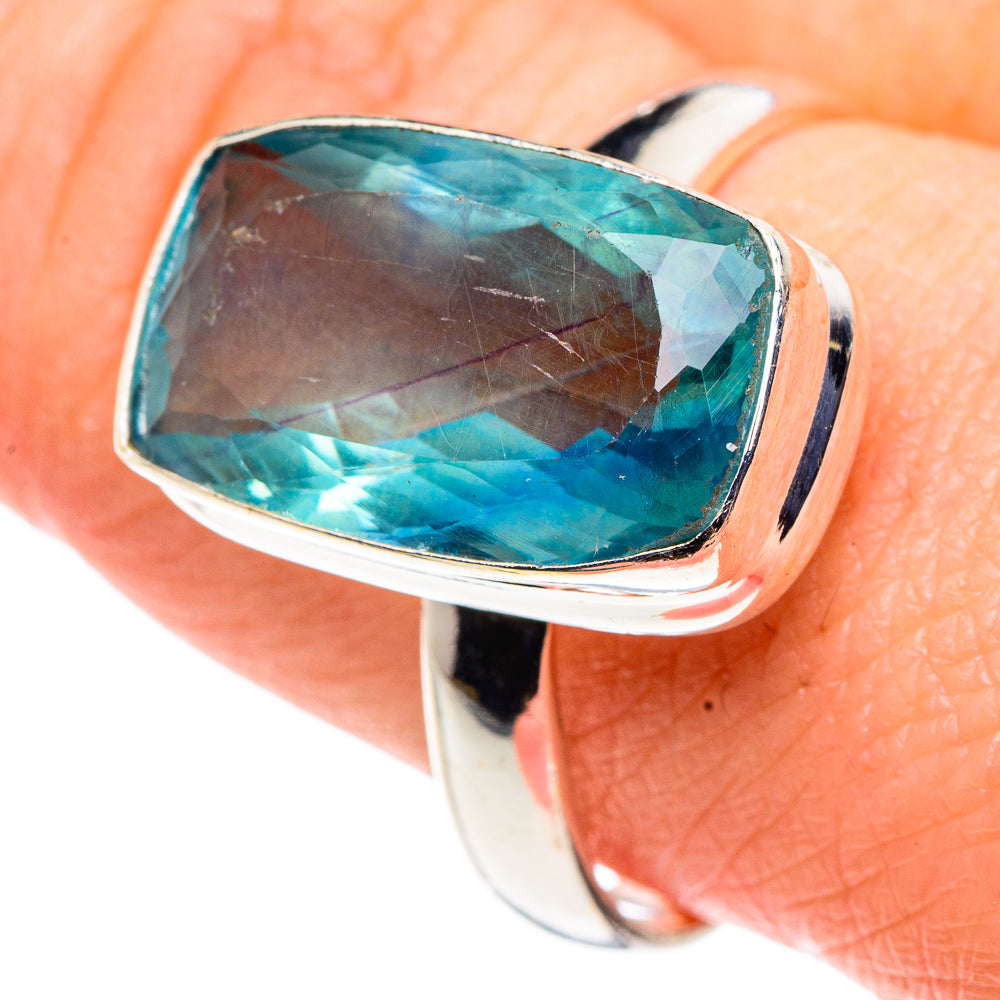 Blue Fluorite Rings handcrafted by Anasilvercos - RING91447