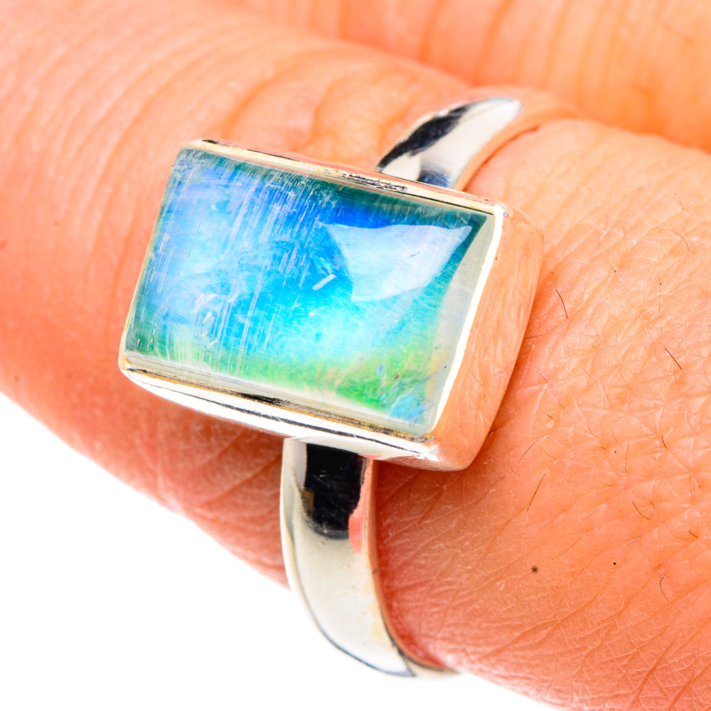 Green Moonstone Rings handcrafted by Anasilvercos - RING91455