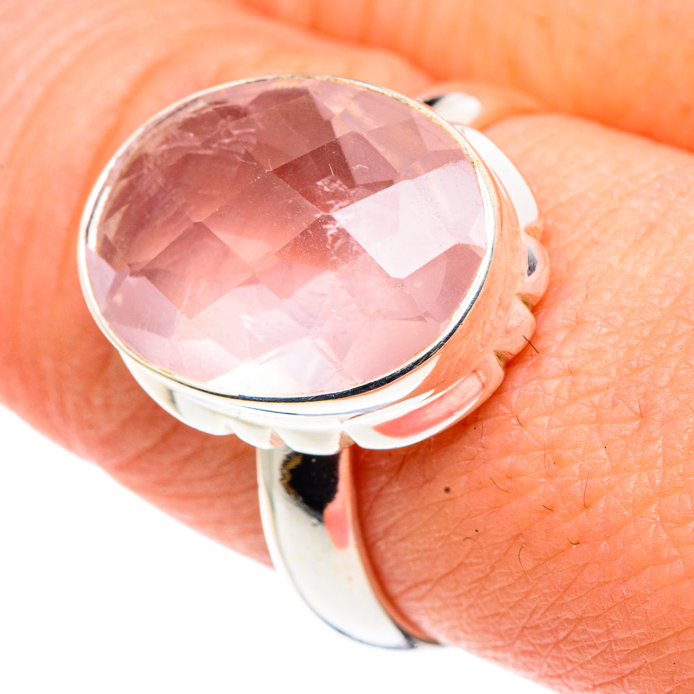 Rose Quartz Rings handcrafted by Anasilvercos - RING91460