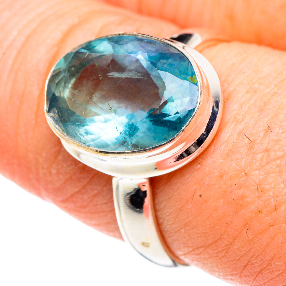 Blue Fluorite Rings handcrafted by Anasilvercos - RING91473
