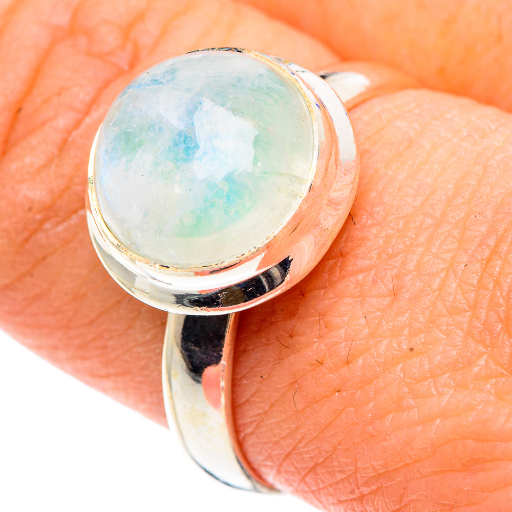 Rainbow Moonstone Rings handcrafted by Anasilvercos - RING91474
