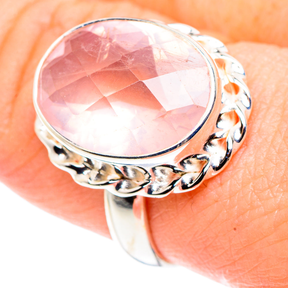 Rose Quartz Rings handcrafted by Anasilvercos - RING91518