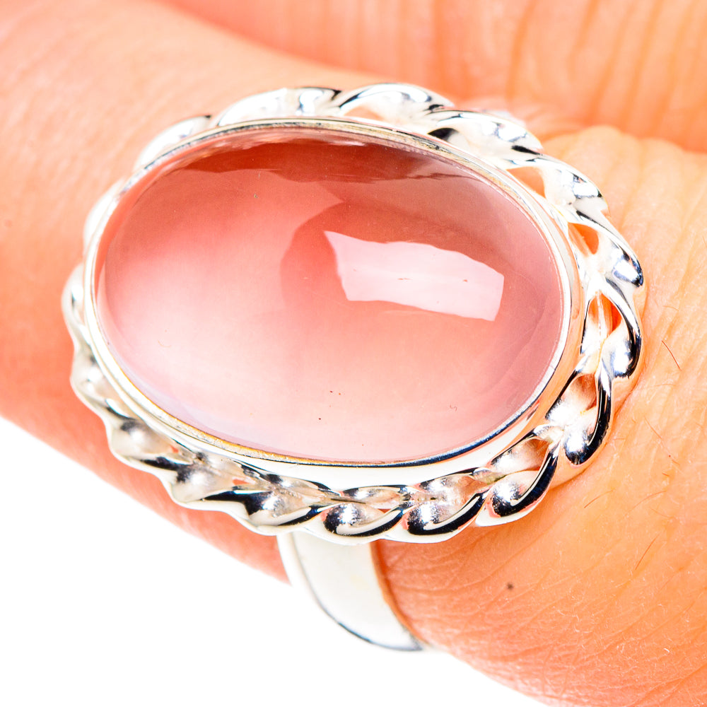Rose Quartz Rings handcrafted by Anasilvercos - RING91532
