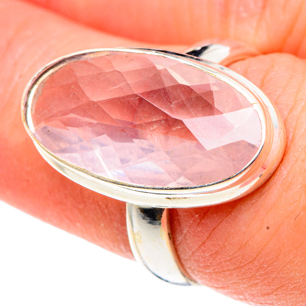 Rose Quartz Rings handcrafted by Anasilvercos - RING91542
