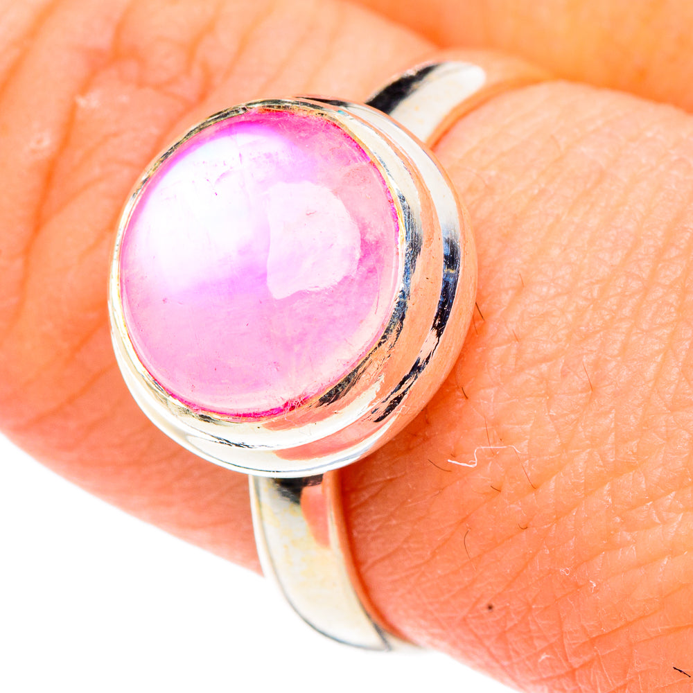 Pink Moonstone Rings handcrafted by Anasilvercos - RING91543