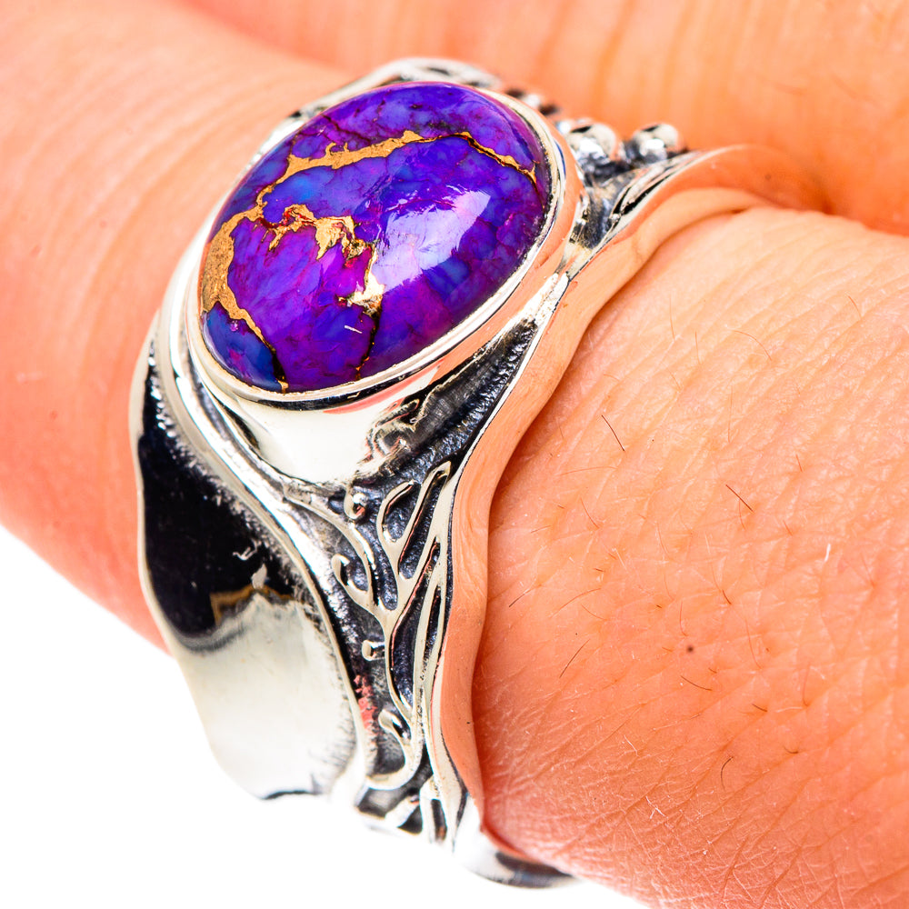 Purple Copper Composite Turquoise Rings handcrafted by Anasilvercos - RING91559