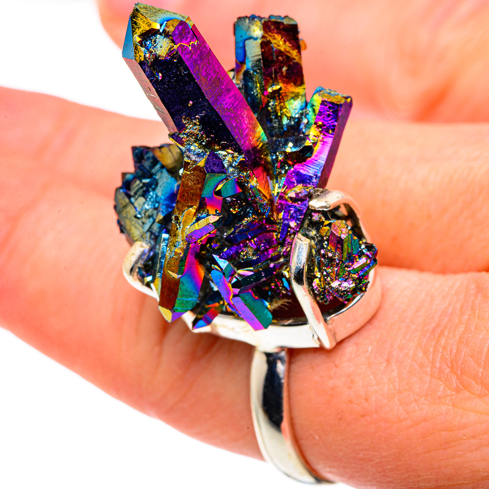 Titanium Sunshine Druzy Rings handcrafted by Anasilvercos - RING91565
