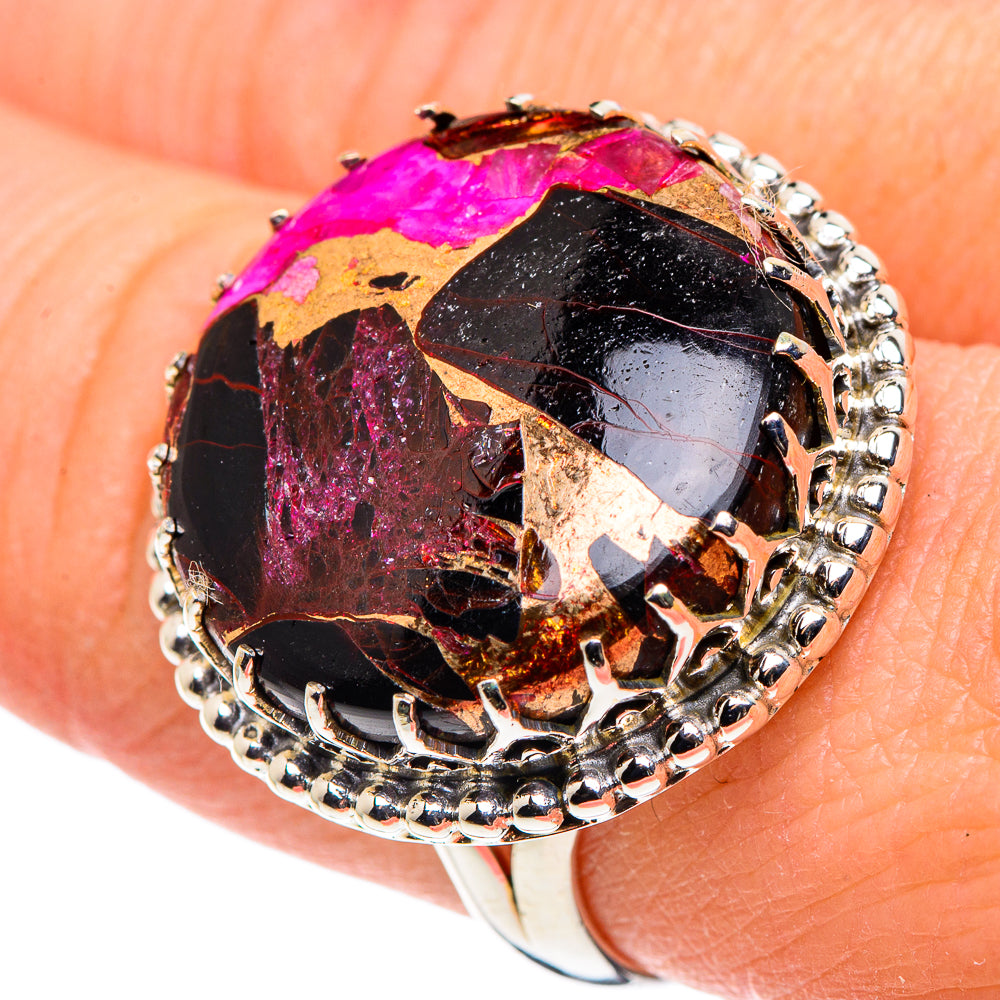 Purple Copper Composite Turquoise Rings handcrafted by Anasilvercos - RING91605