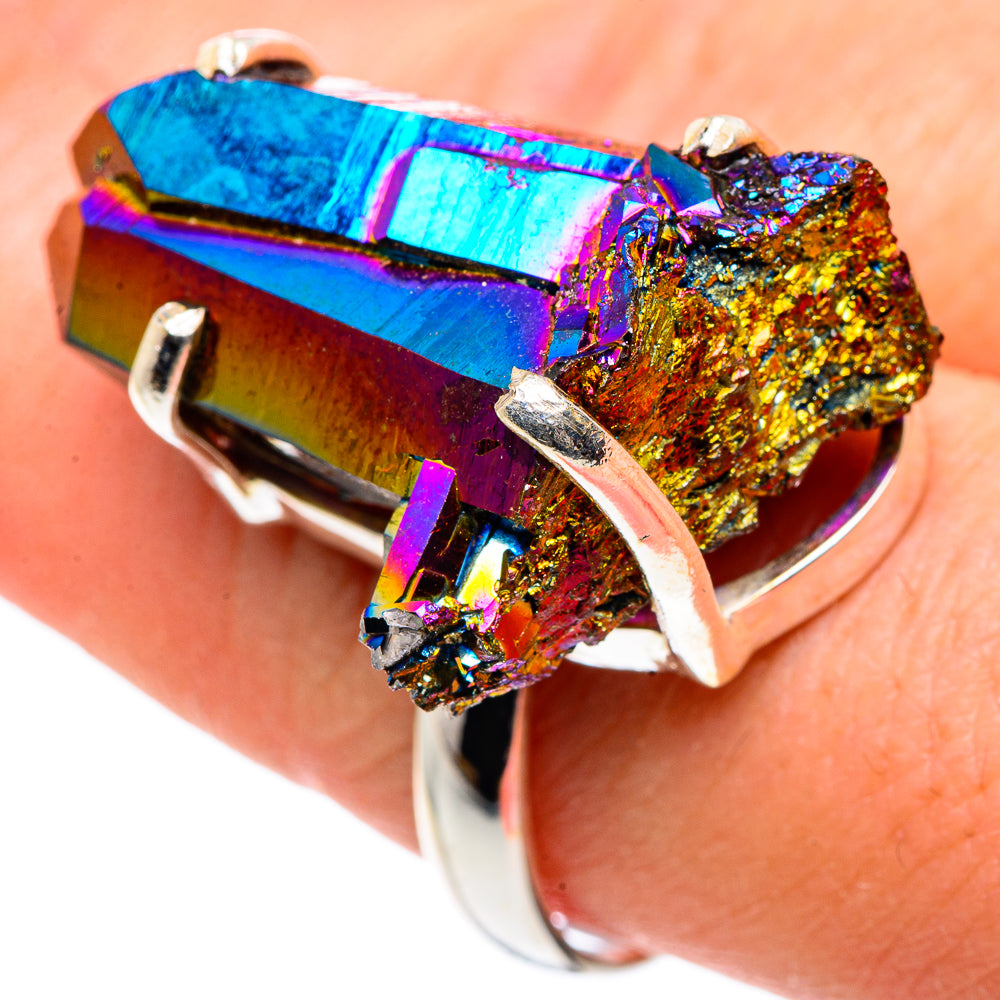 Titanium Sunshine Druzy Rings handcrafted by Anasilvercos - RING91608