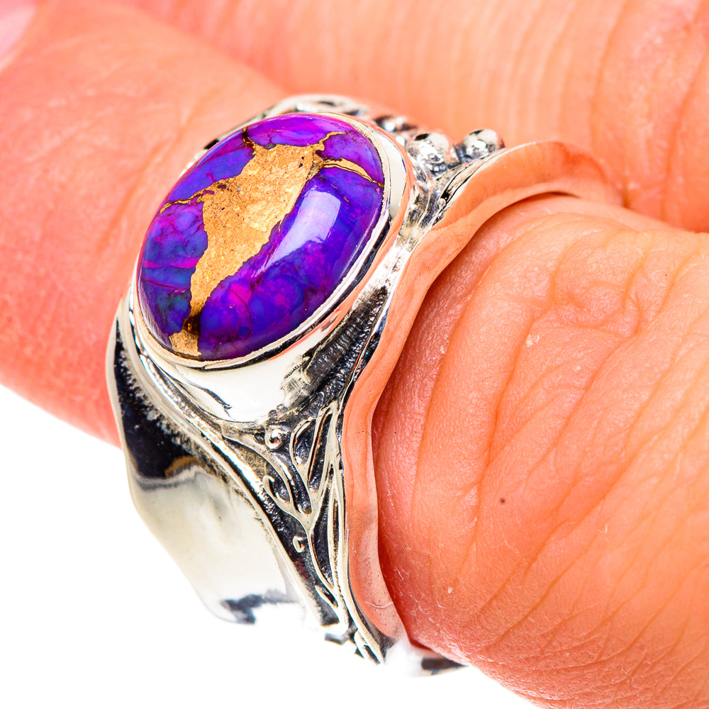 Purple Copper Composite Turquoise Rings handcrafted by Anasilvercos - RING91625
