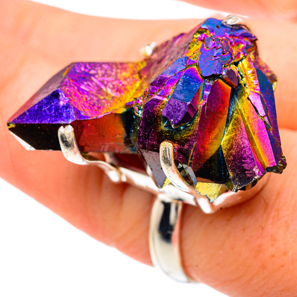 Titanium Sunshine Druzy Rings handcrafted by Anasilvercos - RING91643