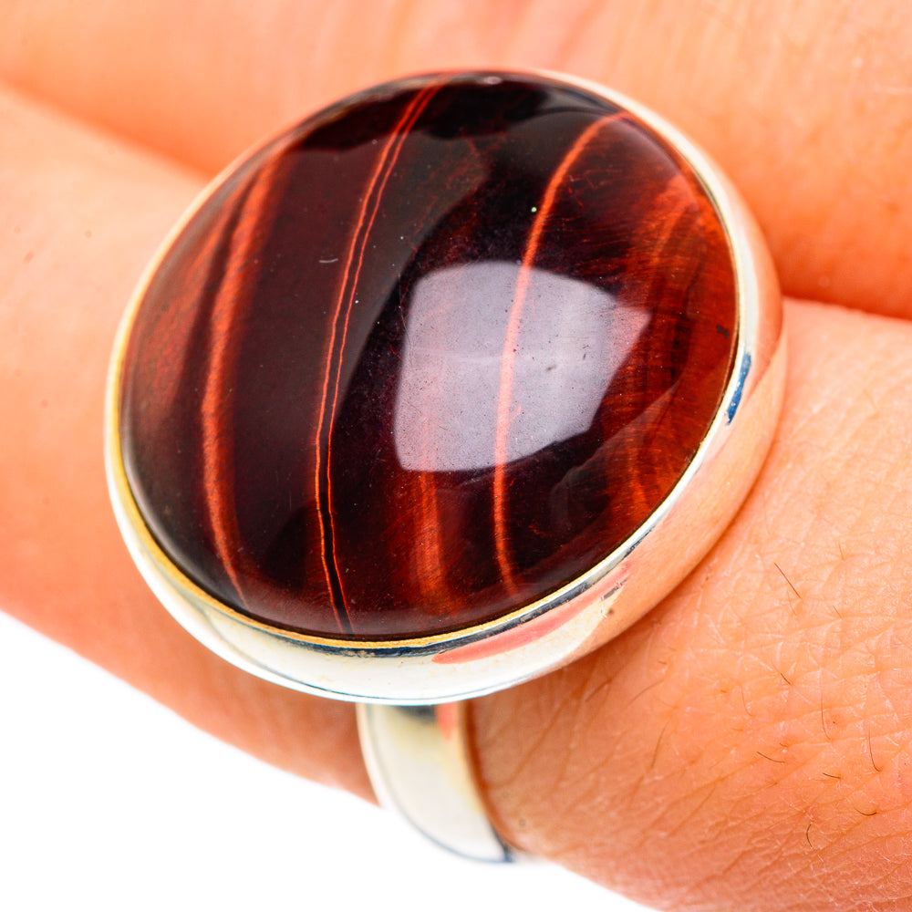 Red Tiger Eye Rings handcrafted by Anasilvercos - RING91657