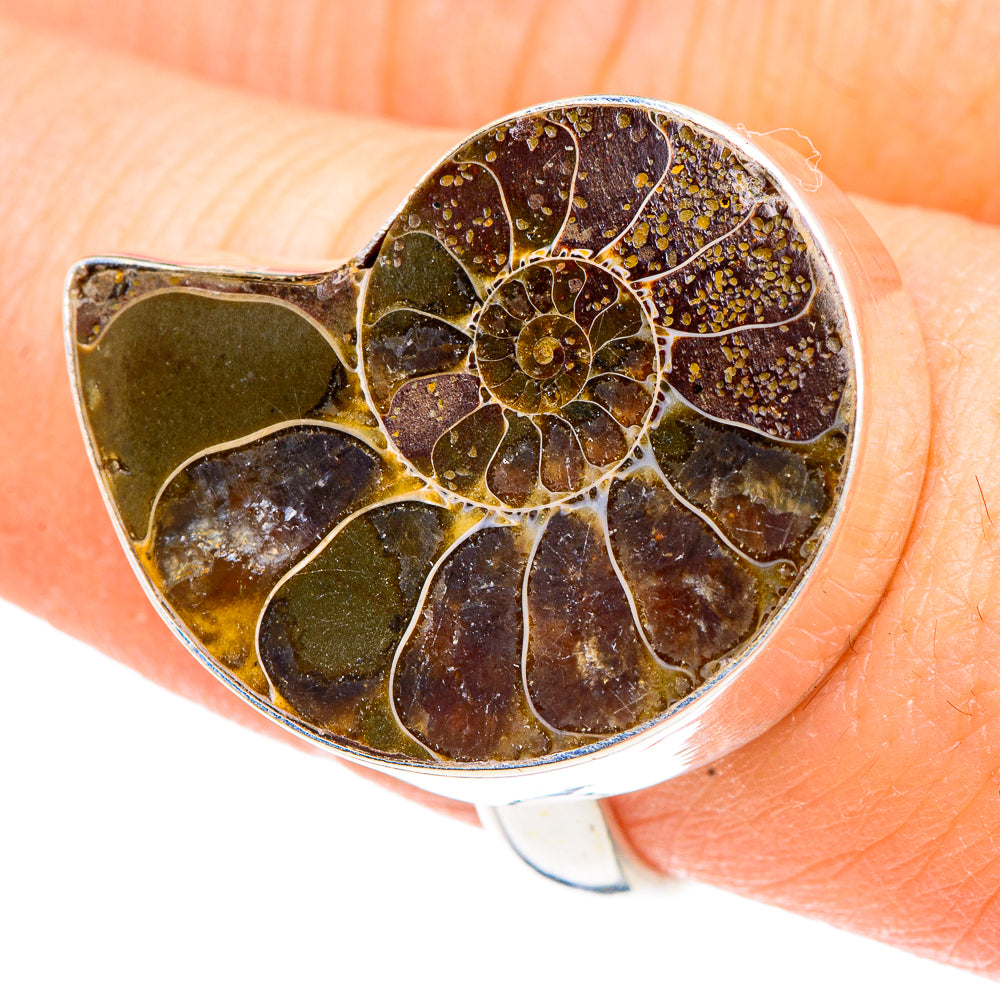 Ammonite Fossil Rings handcrafted by Anasilvercos - RING91660