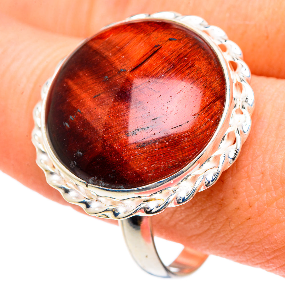 Red Tiger Eye Rings handcrafted by Anasilvercos - RING91662